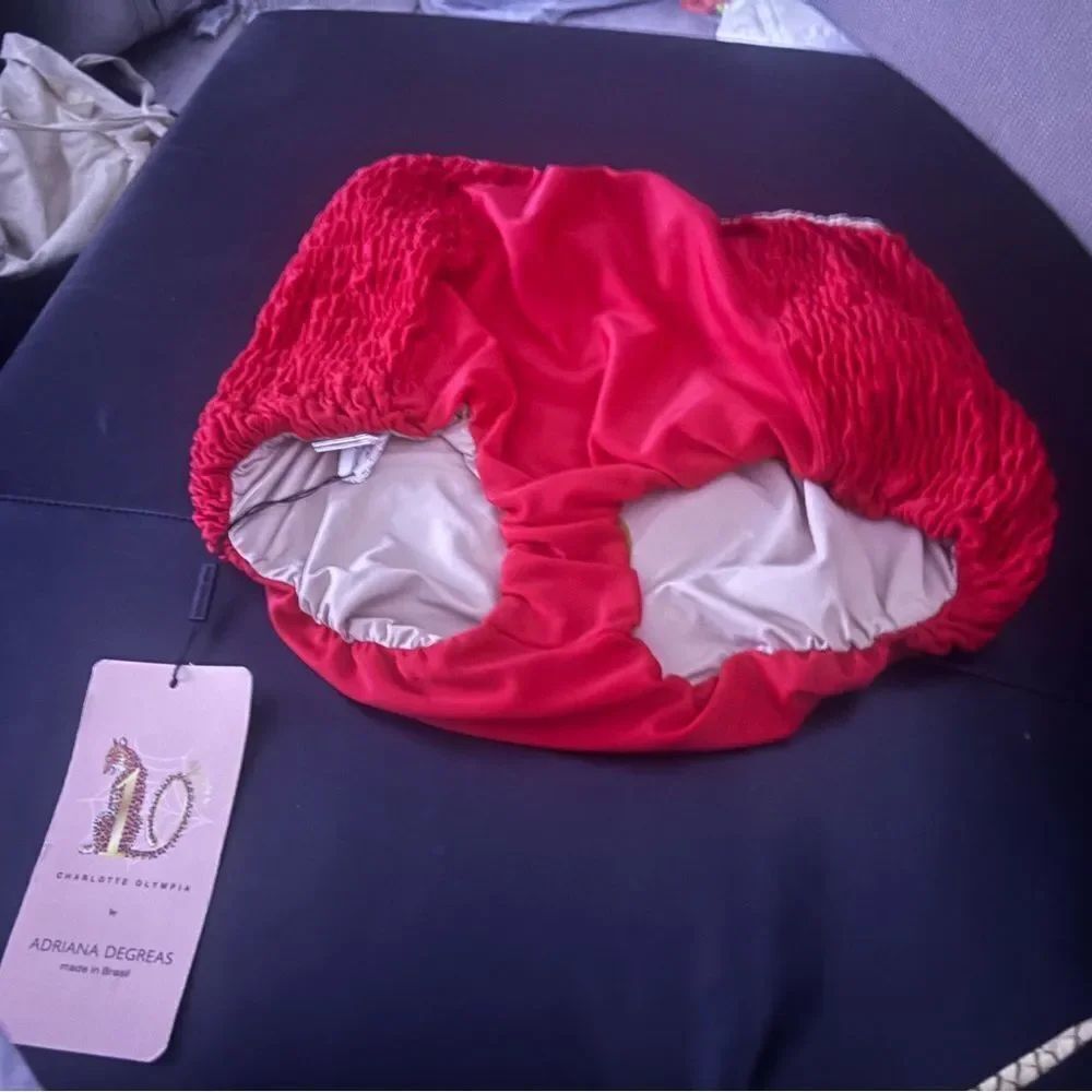 Charlotte olympia x Adriana degreas swim suit shorts ruffle bikini bottoms new